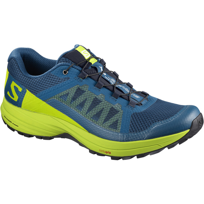 Salomon Israel XA ELEVATE - Mens Trail Running Shoes - Blue/Green (IAYZ-68295)